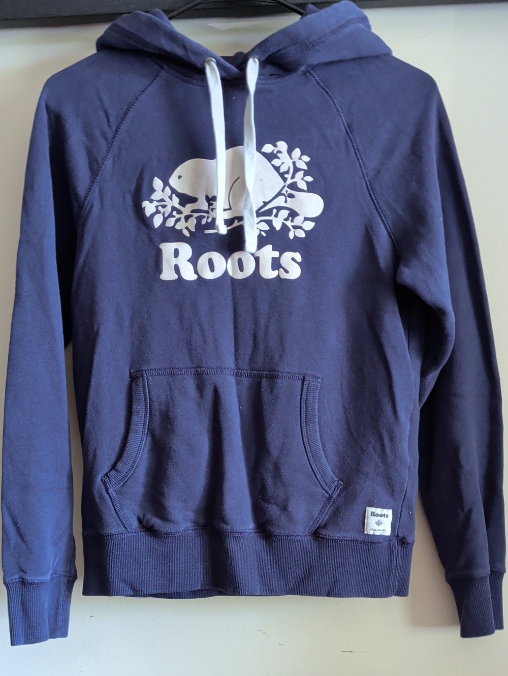 Roots Navy Hoodie with White Logo
